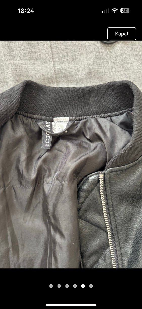 Hm suni deri ceket - Görsel 5