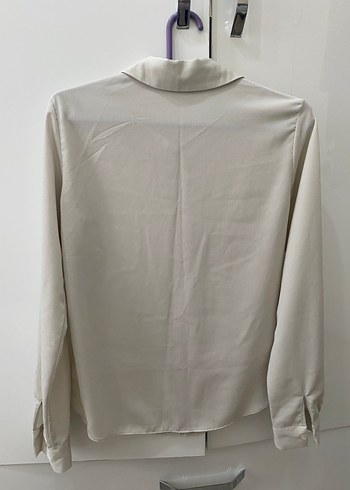 Uzun Kollu Beyaz Kadın Gömlek - Görsel 2