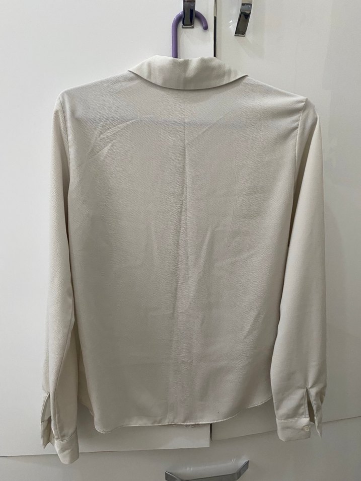 Uzun Kollu Beyaz Kadın Gömlek - Görsel 2