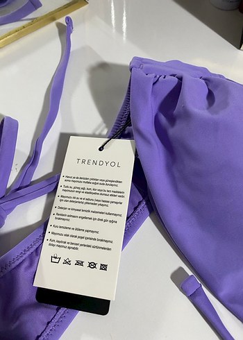 Mor Ayarlanabilir Askılı Bikini Üstü - Görsel 3
