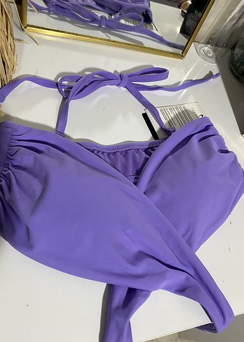 Mor Ayarlanabilir Askılı Bikini Üstü - Görsel 2