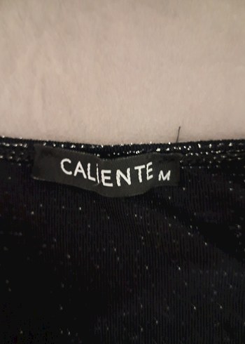 Uzun Kollu Simli Siyah V Yaka Midi Elbise - Görsel 2