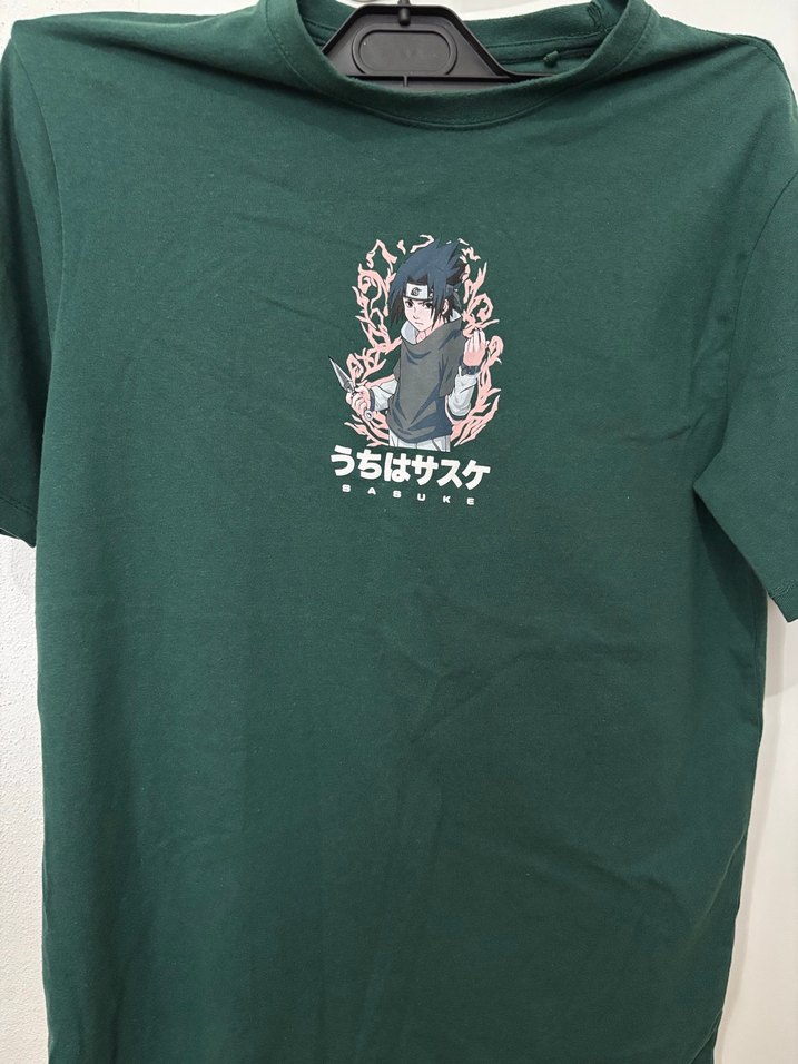 Gri Naruto Sasuke Aksiyon Figürü t shirt - Görsel 2