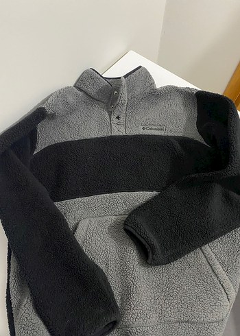 Columbia Erkek Kapüşonlu Gri Düğmeli Polar - Görsel 2