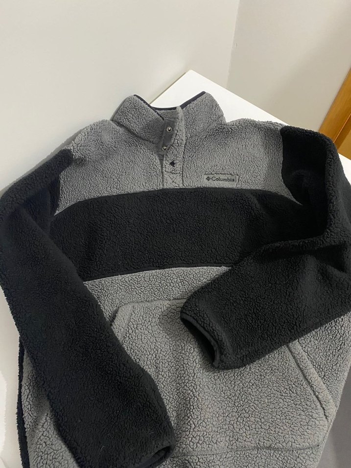 Columbia Erkek Kapüşonlu Gri Düğmeli Polar - Görsel 2