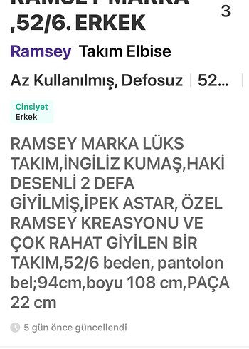Erkek TAKIM ELBiSE, RAMSEY MARKA HAKİ DESENLİ - Görsel 5