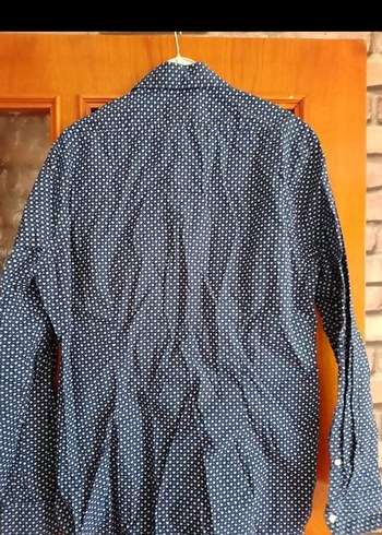 Düğmeli Lacivert Uzun Kollu Erkek Gömlek - Görsel 3