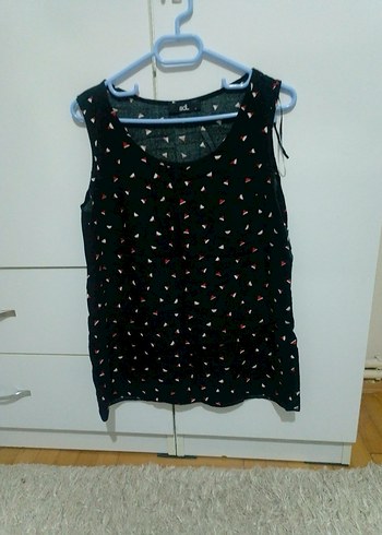 Siyah Mini V Yaka Düğmeli Kadın Bluz - Görsel 4