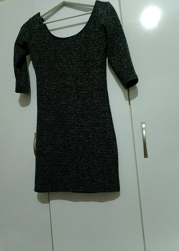 Gri Triko Midi Kadın Elbise - Görsel 3