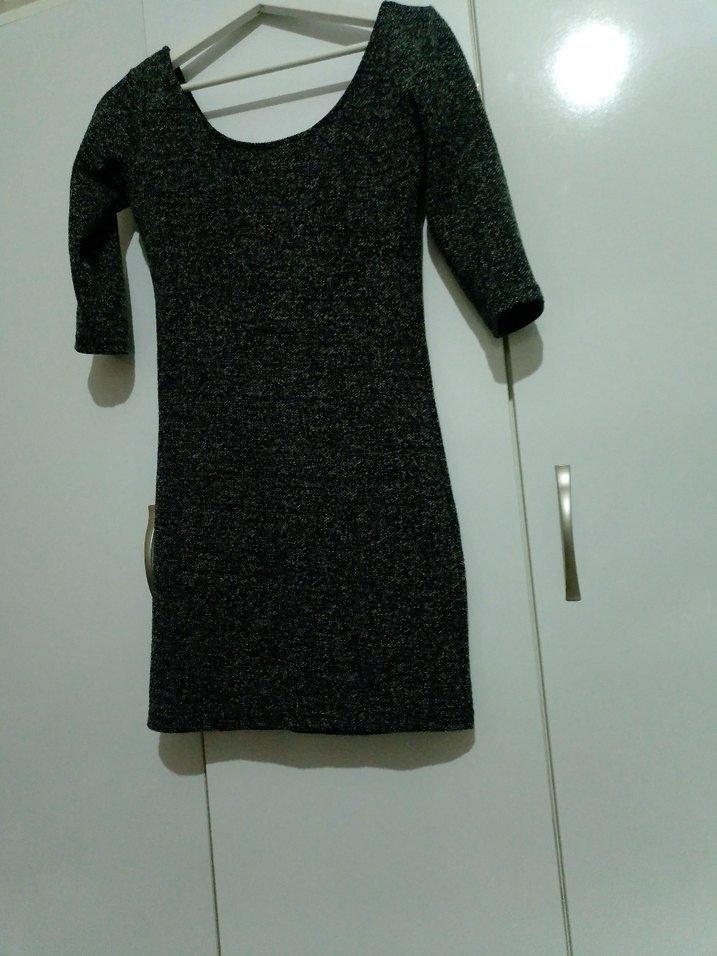 Gri Triko Midi Kadın Elbise - Görsel 3