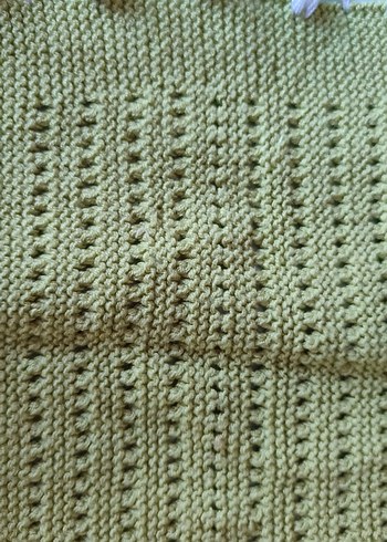 Sarı Örgü Bebek Battaniyesi - Görsel 2