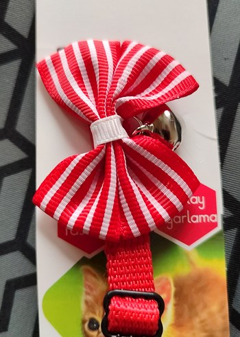 Kırmızı Çizgili Kedi Tasması - Görsel 4