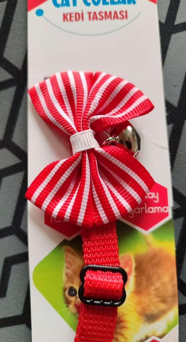 Kırmızı Çizgili Kedi Tasması - Görsel 4