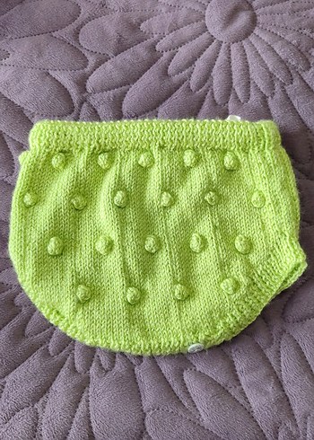 Yeşil Örgü Bebek şort - Görsel 2