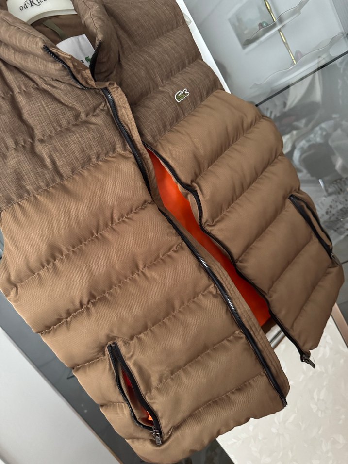 Lacoste Kahverengi Fermuarlı Erkek Yelek orjinal - Görsel 3