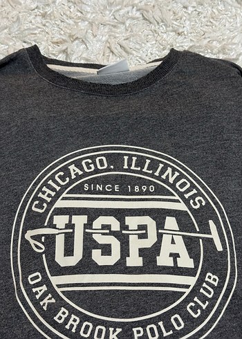 USPA Gri Erkek Sweatshirt - Görsel 5