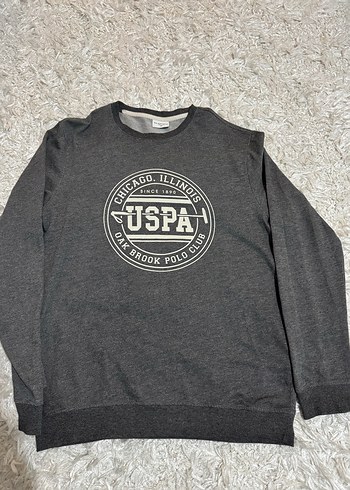 USPA Gri Erkek Sweatshirt - Görsel 2