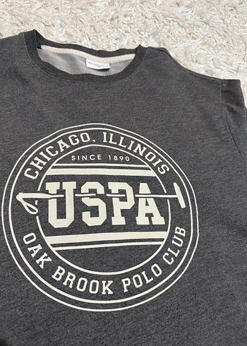 USPA Gri Erkek Sweatshirt - Görsel 6