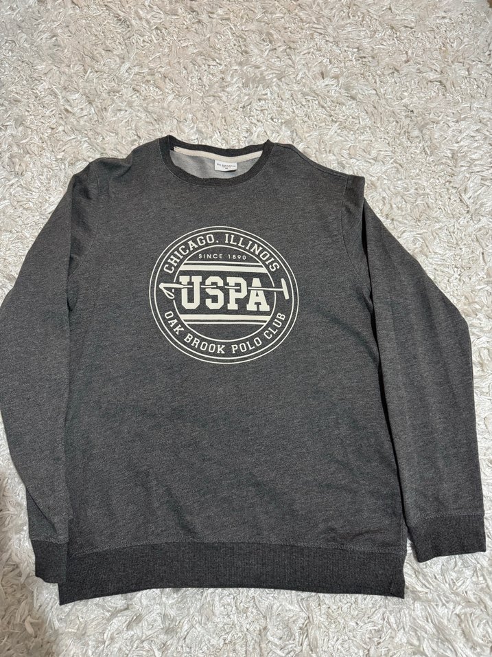 USPA Gri Erkek Sweatshirt - Görsel 2