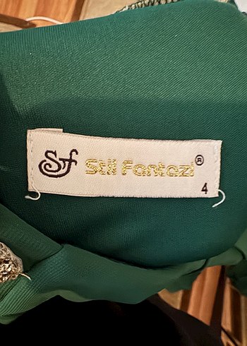 Yeşil Drapeli sifon  Uzun Abiye Elbise - Görsel 6