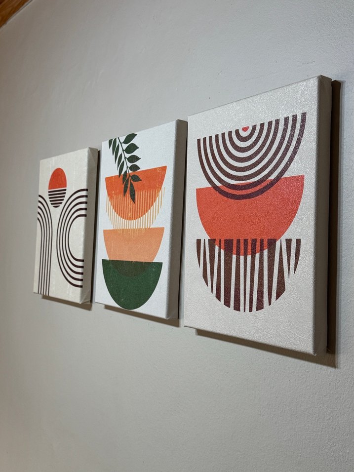 Soyut Çok Renkli Duvar Tablosu Seti - Görsel 2