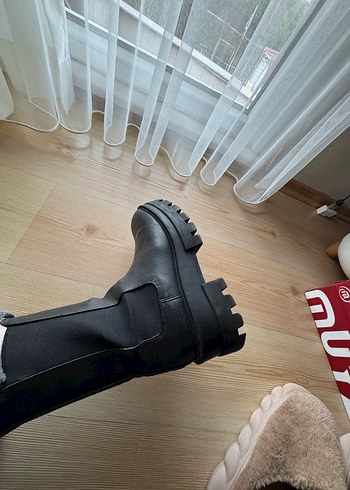 Siyah  Platform Topuklu Kadın Bot - Görsel 5