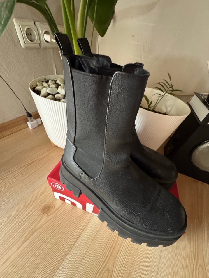 Siyah  Platform Topuklu Kadın Bot - Görsel 2