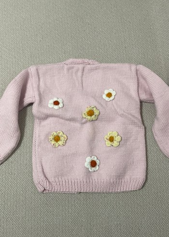 Çiçek Nakışlı Pembe Kız Hırka - Görsel 2