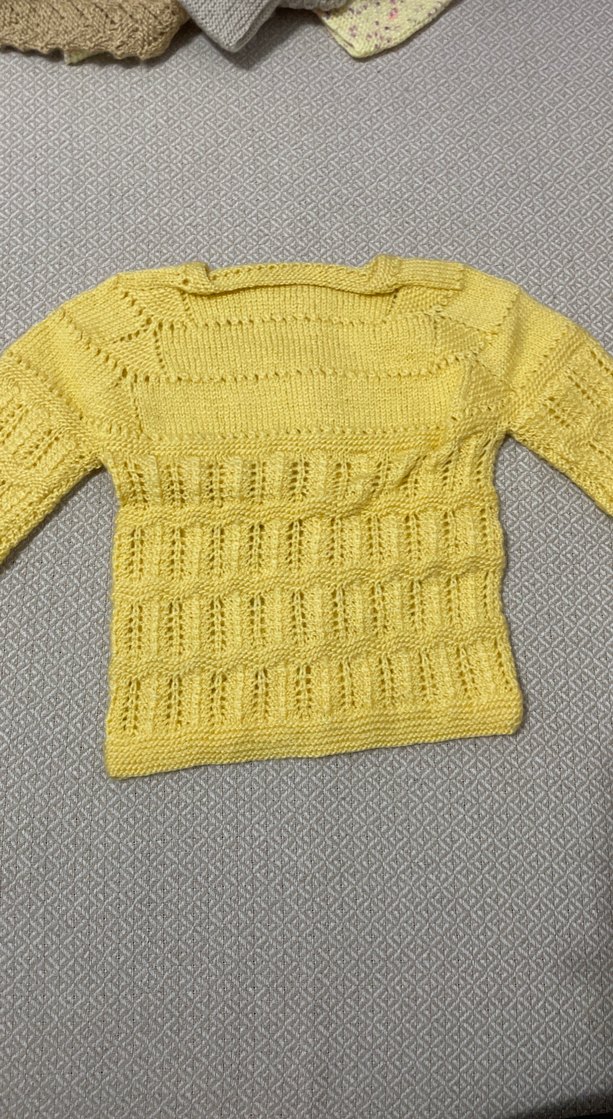 Sarı Örgü Kız erkek hırka - Görsel 2