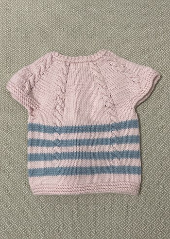 Pembe turkuaz kız çocuk yelek - Görsel 2