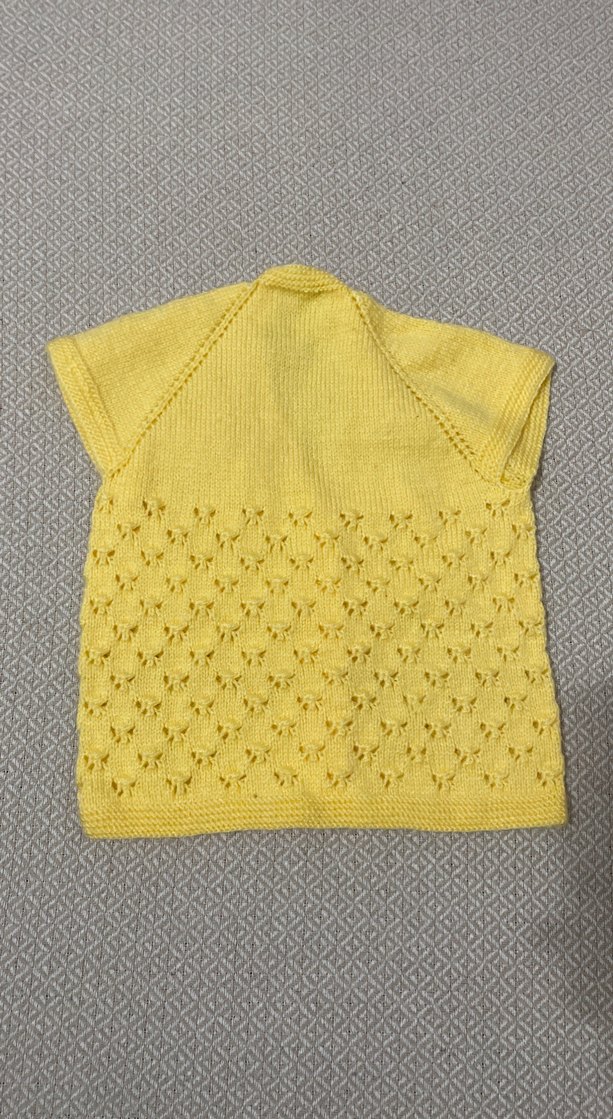 Sarı Kız,erkek Çocuk Kolsuz Örgü Hırka - Görsel 2