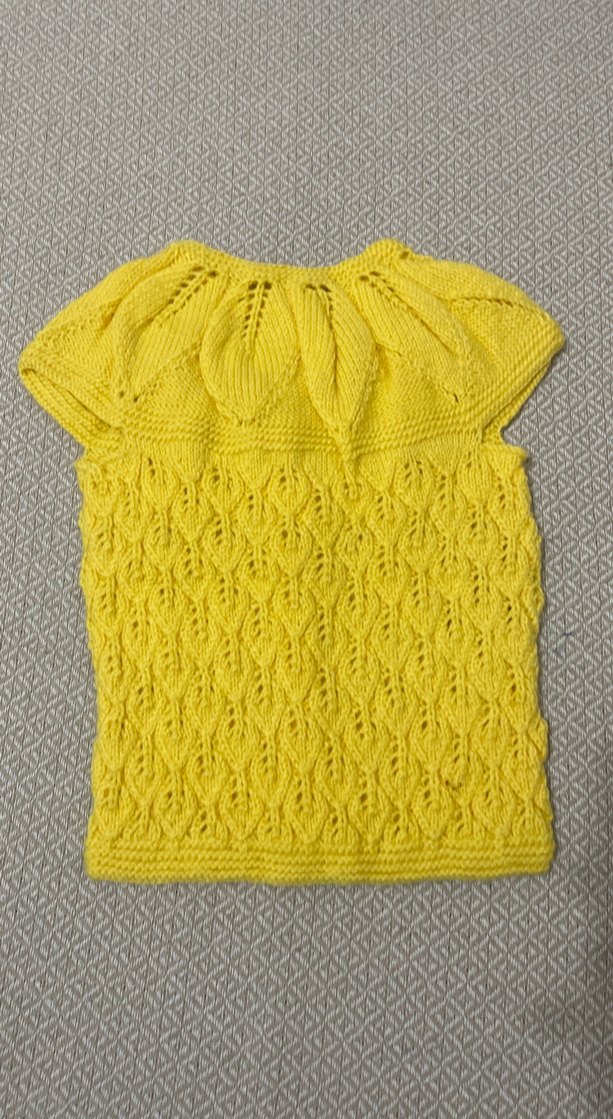 Kız,erkek Çocuk Sarı Kısa Kollu Örgü Hırka - Görsel 2