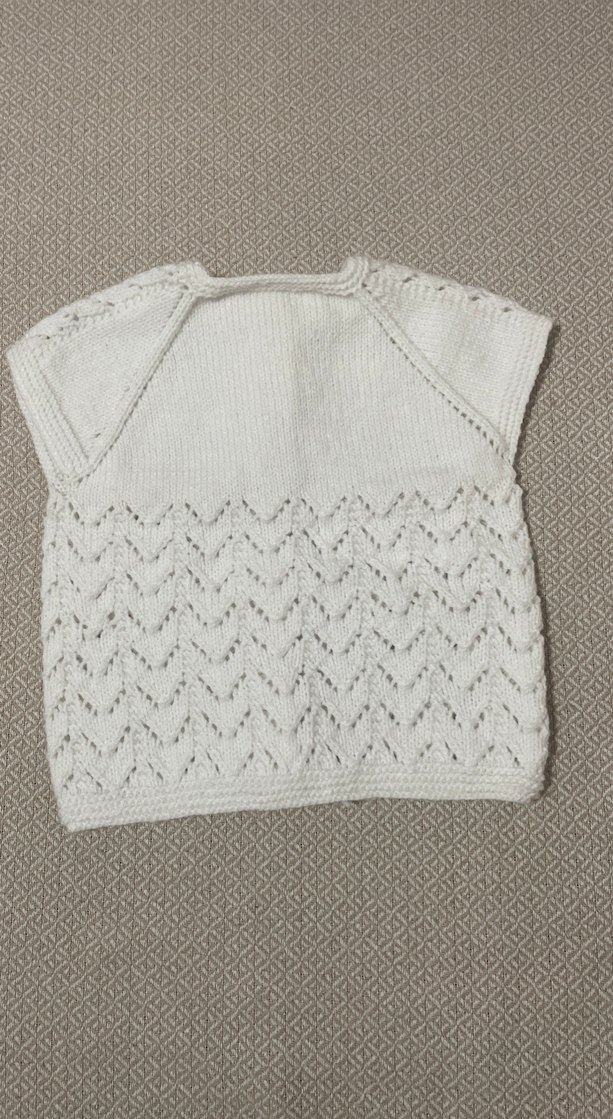 Kız,erkek Çocuk Beyaz Örgü Kolsuz Hırka - Görsel 2