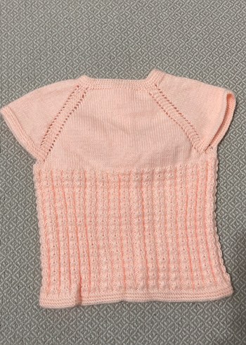 Kız Çocuk Pembe Kısa Kollu Triko Hırka - Görsel 2