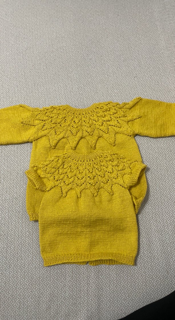Erkek Kız Çocuk Sarı Örgü Hırka - Görsel 2