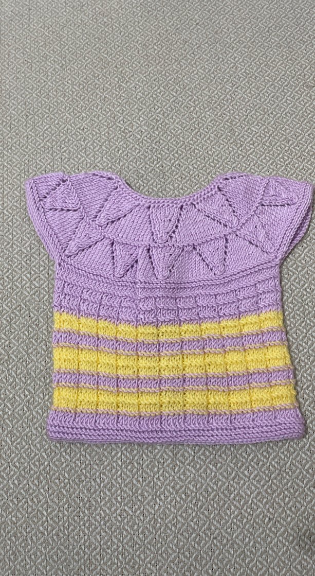 Mor ve Sarı Bohem Kız Triko Yelek - Görsel 2