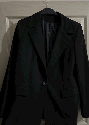 Düğmeli Siyah Kadın Blazer Ceket - Görsel 3