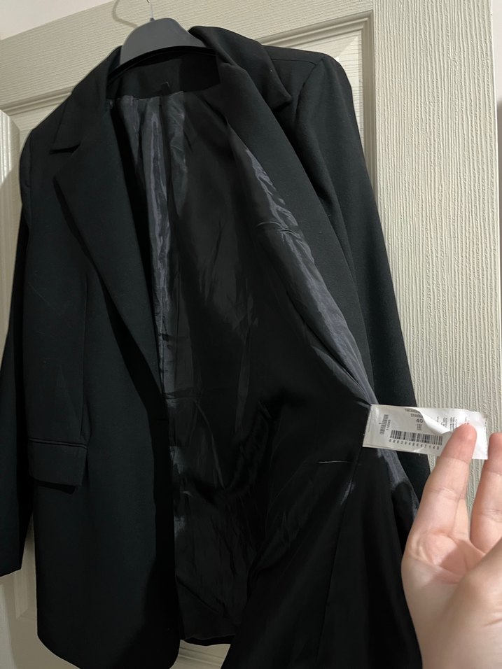 Düğmeli Siyah Kadın Blazer Ceket - Görsel 2