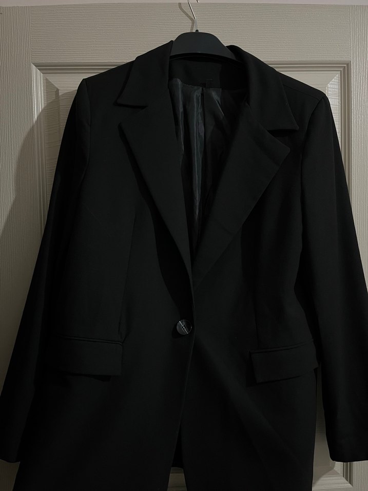 Düğmeli Siyah Kadın Blazer Ceket - Görsel 3