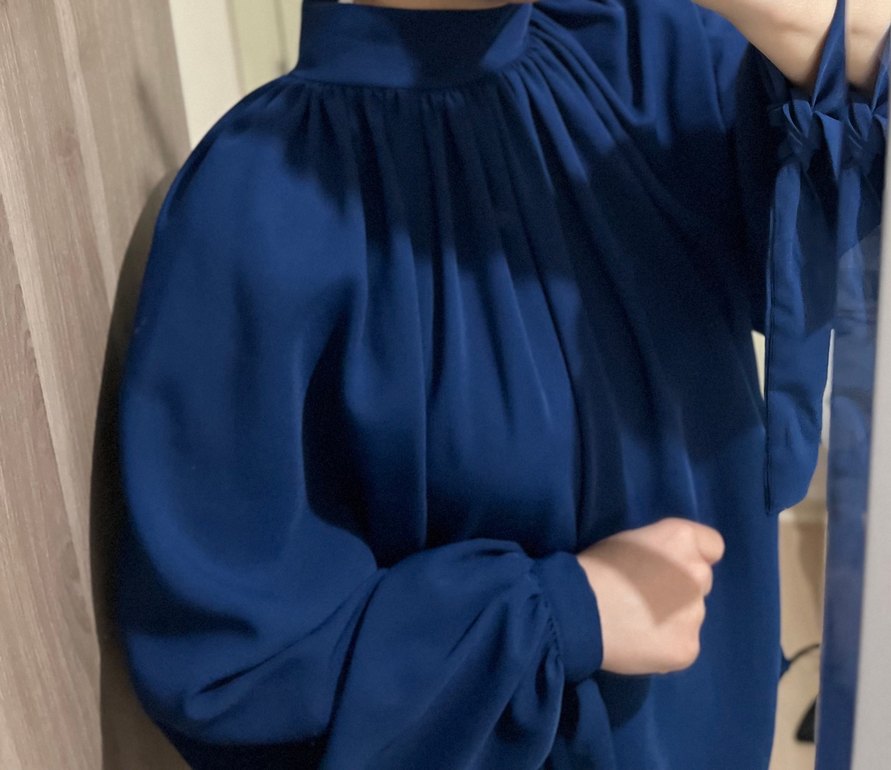 Lacivert Drapeli Yüksek Yakalı Kadın Takım 1 beden - Görsel 2