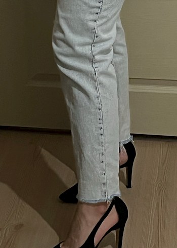 Düğmeli Kot Pantolon - Görsel 3