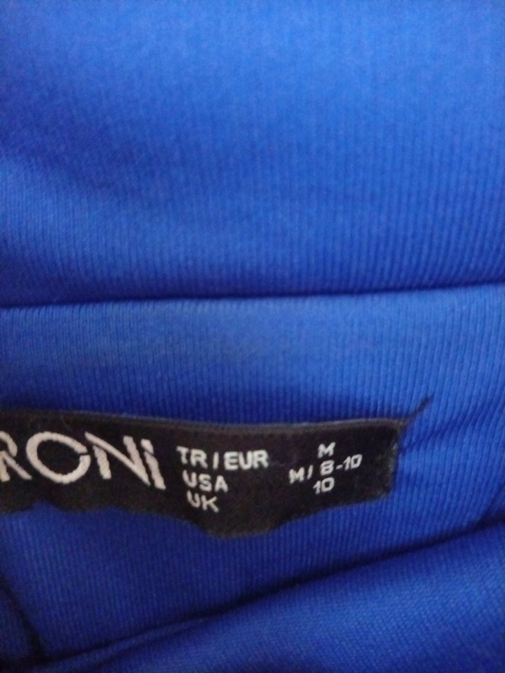 Dantel Detaylı Mavi Mini Abiye Elbise - Görsel 2