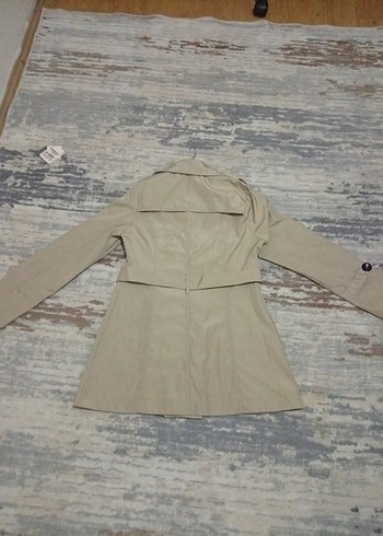 Bej Düğmeli Midi Trençkot - Görsel 2