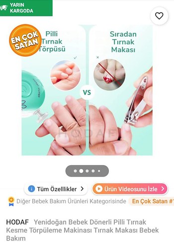 HODAF Yenidoğan Dönerli Pilli Tırnak Kesme Makinesi - Görsel 2