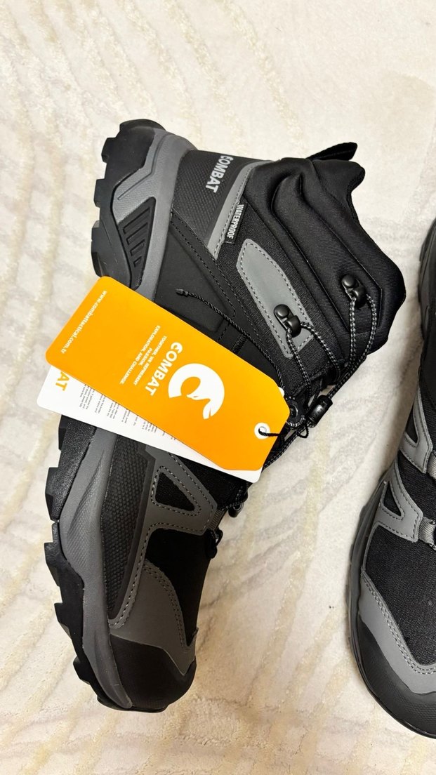 Gri Biker Tarzı Erkek Outdoor Ayakkabı Combat - Görsel 2