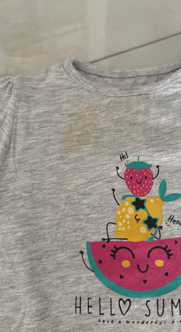 Kız Çocuk Gri Kısa Kollu Baskılı Tişört - Görsel 2