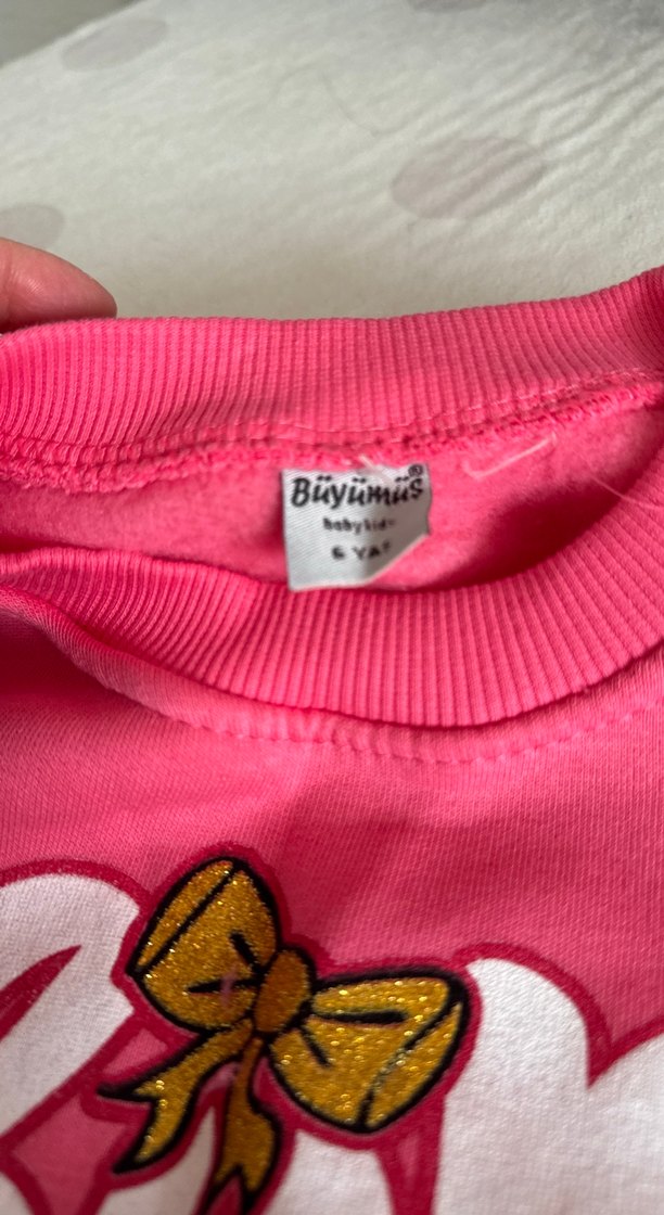 6 yaş- Pembe Uzun Kollu Örme Kız Bebek Takımı - Görsel 4