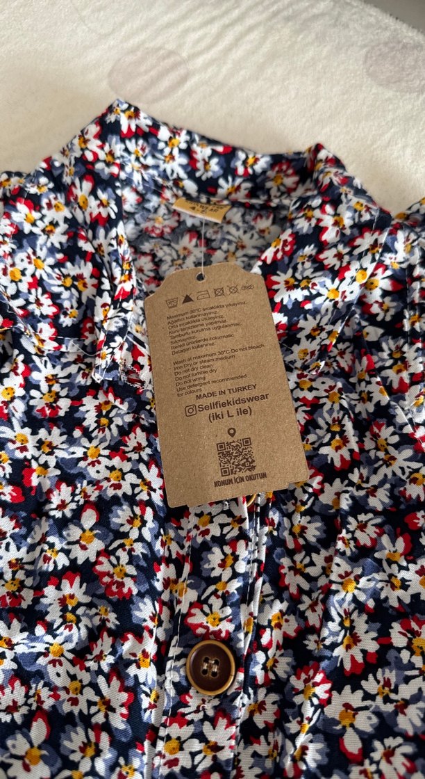 Yeni - Kız Çocuk Renkli Fırfırlı Bohem Elbise - Görsel 2