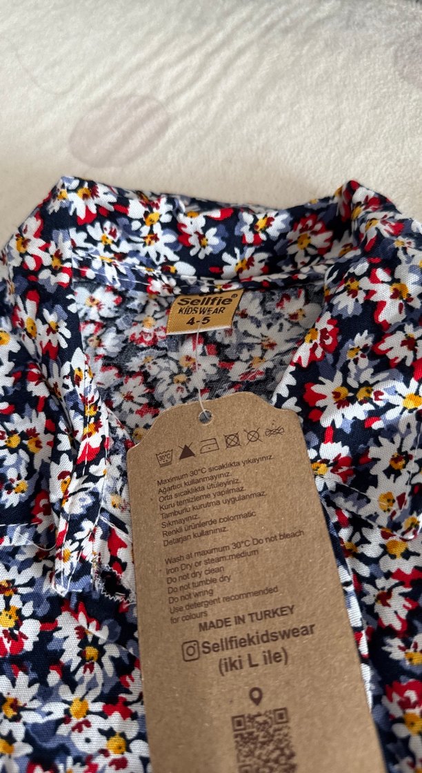 Yeni - Kız Çocuk Renkli Fırfırlı Bohem Elbise - Görsel 3