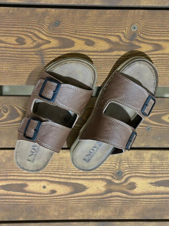 Erkek Kahverengi Tokalı Rahat Terlik - Görsel 2